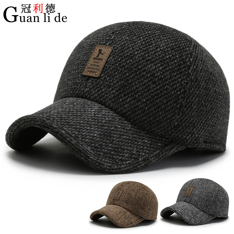 Middle-aged And Elderly Autumn Winter Warm Men Outdoor Cycling Walking Morning Cold-proof Ear Protection Cotton Hat_voghion.com