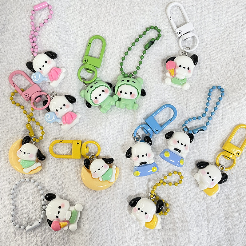 漫画かわいい犬キーホルダーペンダントキーホルダー甘い女の子親友ギフトスクールバッグペンダントアクセサリージュエリー|undefined
