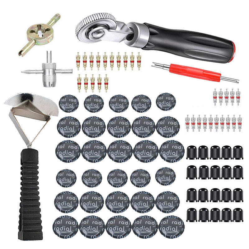 汽车轮胎修补钉补胎工具刮刀滚轮补胎胶片气门芯扳手轮胎修补包