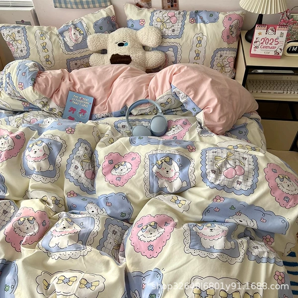 Cute Dog Plaid Shop [Class A fabric, soft and non-pilling]