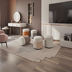 Microfiber Leather Round Stool, Makeup Stool, Home Shoe Changing Stool, Tea Table Stool, Living Room Coffee Table Stool, Soft Sitting Stool, Small Low Stool, Sofa Stool