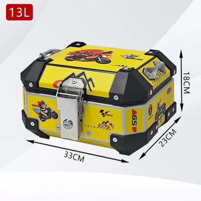 ultra-thick 15L aluminum alloy | Motorcycle trunk - 13-fresh-motorcycle-travel-stickers-luxurious-lining