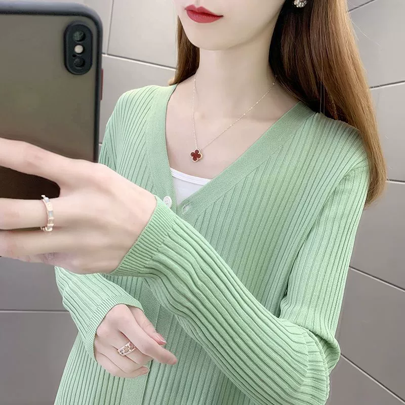 Летний тонкий льняной вязаный кардиган, который не скатывается и не деформируется, женская верхняя солнцезащитная одежда, куртка-шаль, рубашка с кондиционером для женщин.