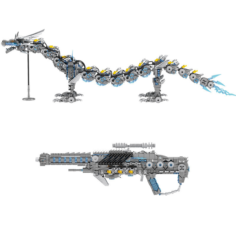 KaiZhiKY8124 armado YuanDragon dos cambios de máquina luminosa mecha Le transfronteriza de alta inteligencia de ensamblaje de bloques de construcción juguetes para hombres