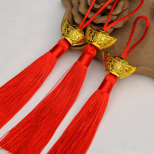 元宝流苏节庆挂件家装配饰镀金工艺灯笼吊穗配件国风家居窗帘吊饰