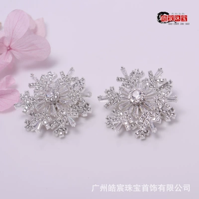 Zərgərlik ara hissələri Full Diamond Snowflake Zircon - silver-large-3113mm-rotating-snowflake