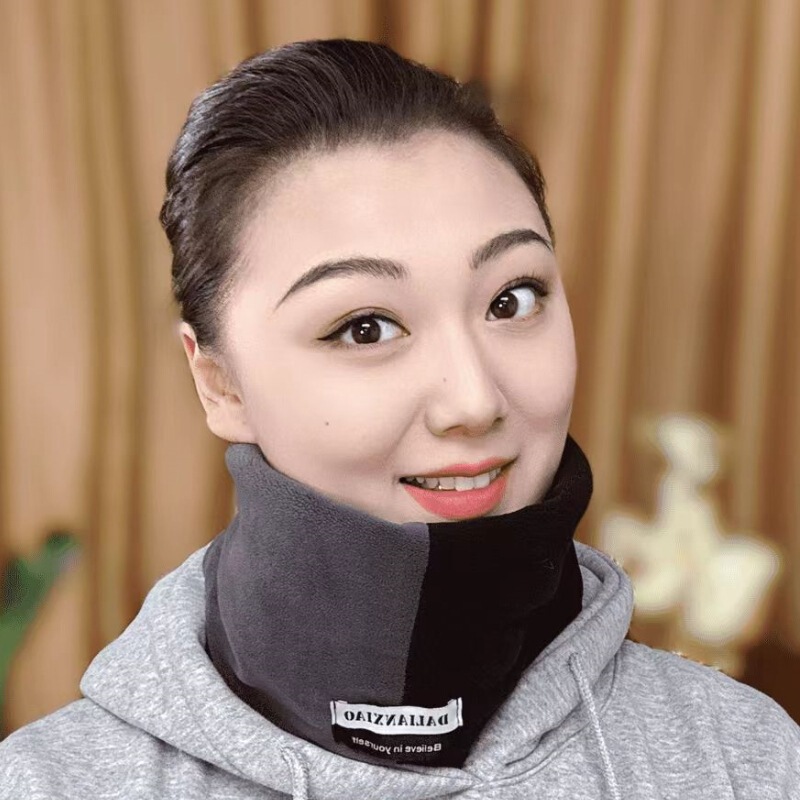 冬季双层加厚保暖奥利绒脖套户外骑行时尚男女拼色套头防寒围脖|undefined