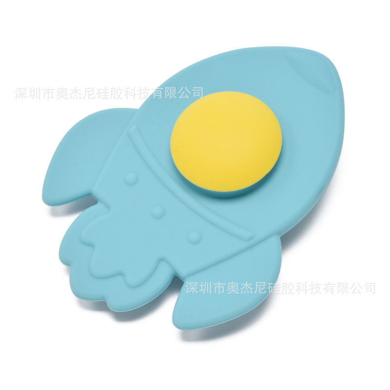 亚马逊现货批发吸盘转转乐玩具婴幼儿旋转陀螺硅胶尾翅火箭转转乐|undefined