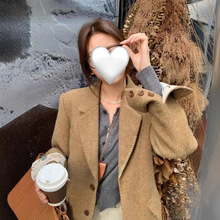 加厚经典小个子粗花呢西装外套廓形秋冬女装G1536