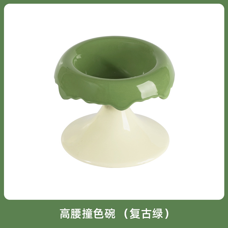 Cerámica creativa de patas altas para mascotas para perros y gatos cuello para gatos cuenca de alimentación granos para beber agua cuenca de artículos para mascotas cuenca