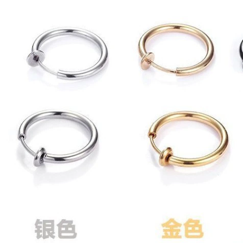 Ear clips, fashionable earrings hip-hop style, DIY, no pierced ears, Korean style