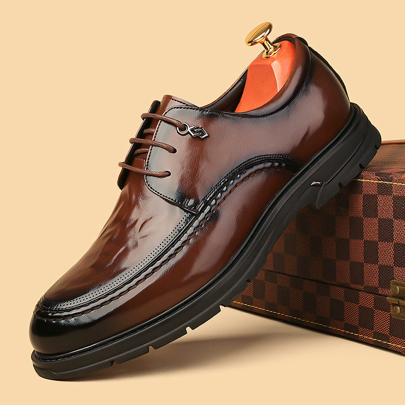 Кожаные туфли мужские кожаные дышащие новые деловые повседневные осенние мужские британские и корейские остроконечные свадебные туфли жениха