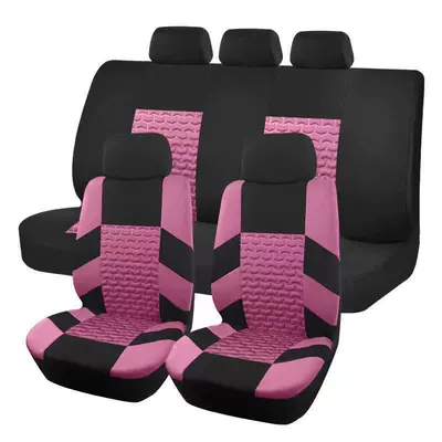 3D Concave-Convex Crescent Style Universal – Universal seat cover - pink-2-piece-set-single-seat
