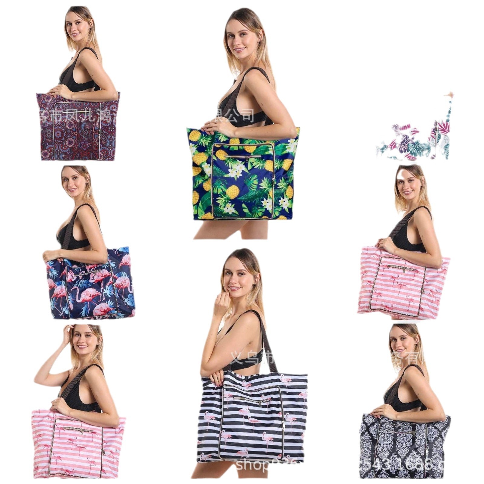 Venta caliente transfronteriza Bolsos de mujer europeos Bolsos de playa populares Bolsos plegables multifuncionales Bolsos de playa de viaje