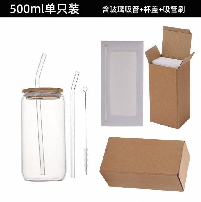 Amazon 16 オンスコーラカップ高ホウケイ酸ガラスジュースドリンクカップコーヒーカップコールドドリンクカップインスタイルストロー付き|undefined