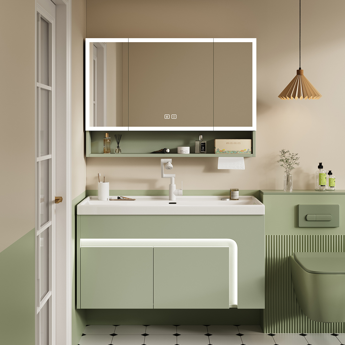 profundizar en cerámica integral cuenca oceánica panal de abeja gabinete de baño combinación lavabo de mano lavabo de almacenamiento lateral lavabo