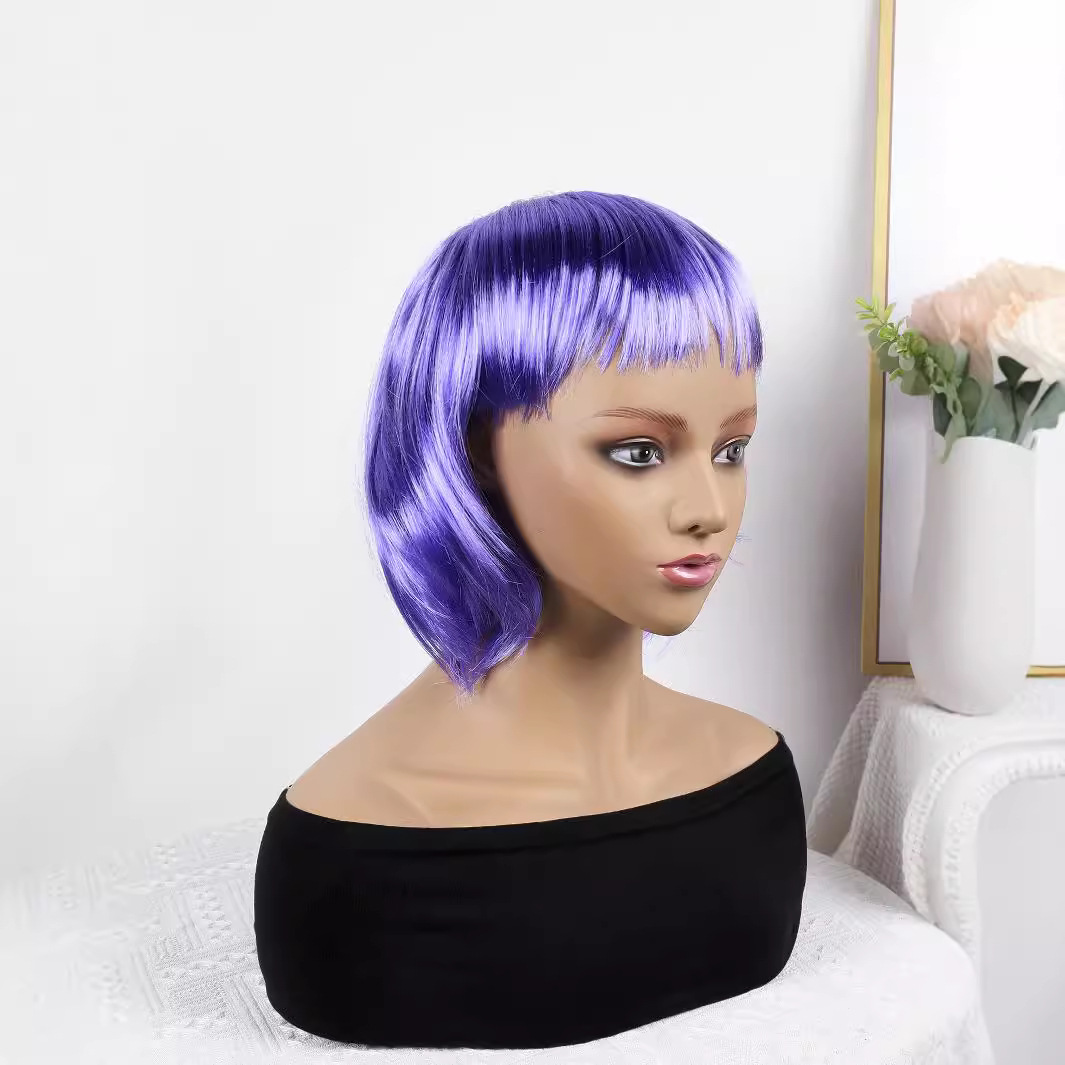 Fibra química al por mayor bob cabello pelucón mecánico pelucón cubierta de pelo