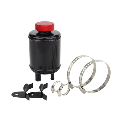 Car modification parts universal aluminum alloy power steering kettle cross-border hot selling auto parts aluminum kettle racing clamp (Fuel tank) - black