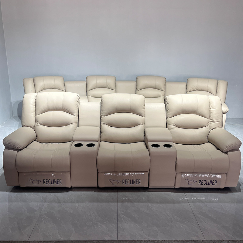 Fábrica directa capas de cuero de vaca sofá de cine en casa cápsula de cuero combinación de sofá eléctrico multifuncional individual