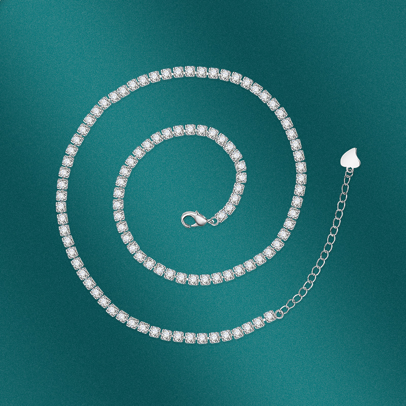 Fashion Geometric Copper Inlay Zircon Necklace 1 Piece