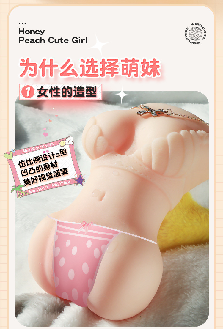Jiuai Half-Body TPE Masturbator with Realistic Vagina and Buttocks, Manual Aircraft Cup — detail image 2