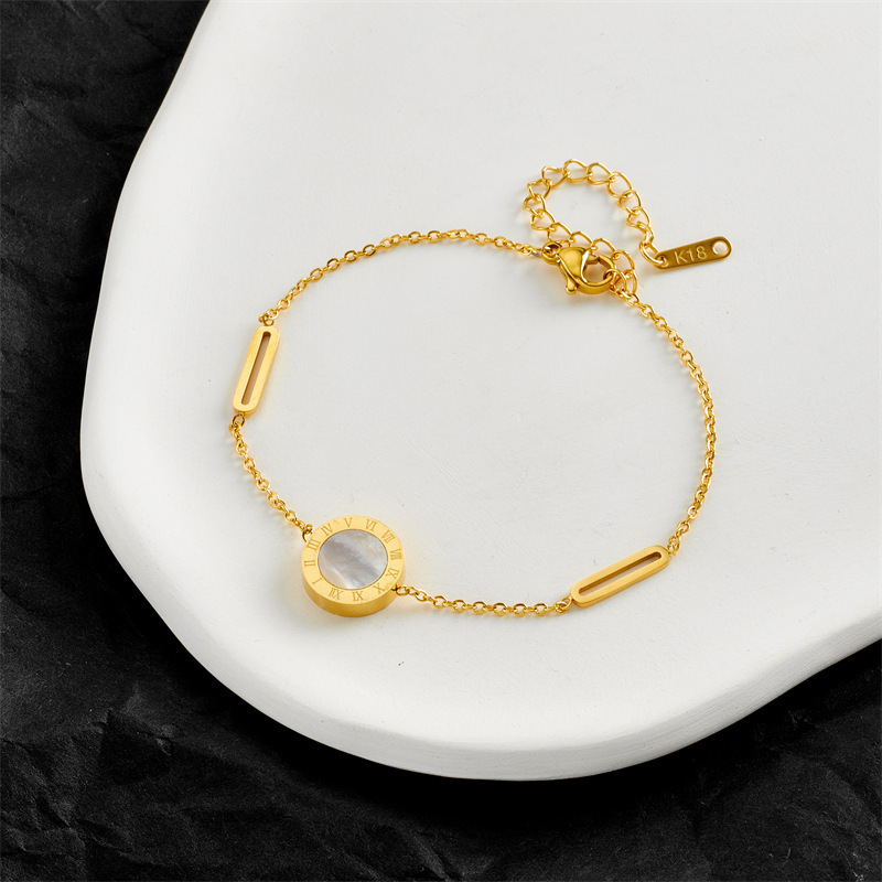 Bracciale romano in acciaio al titanio double face. Bracciale da donna in stile lussuoso, leggero e semplice. Gioielli personalizzati_voghion.com