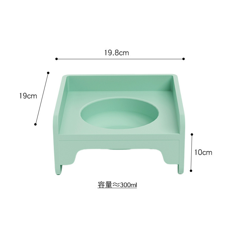 ペットの四角の猫の碗の棚の食卓の猫の犬のたらいの犬の碗の猫の食器の陶磁器のペットの碗の水の碗の食糧の漏れを防ぐ食の保護の首|undefined
