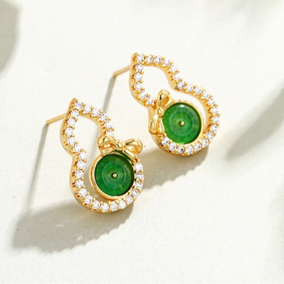 Xuping nuevo estilo chino retro temperamento calabaza pernos de orejas nicho femenino diseño de alta sensación orejas regalo de cumpleaños para mamá