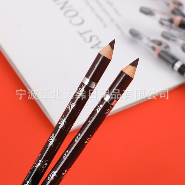 Dos en uno sacapuntas lápiz de cejas lápiz negro una cabeza marrón delineador de ojos corte de pelo barba cepillo barba pluma de llenado