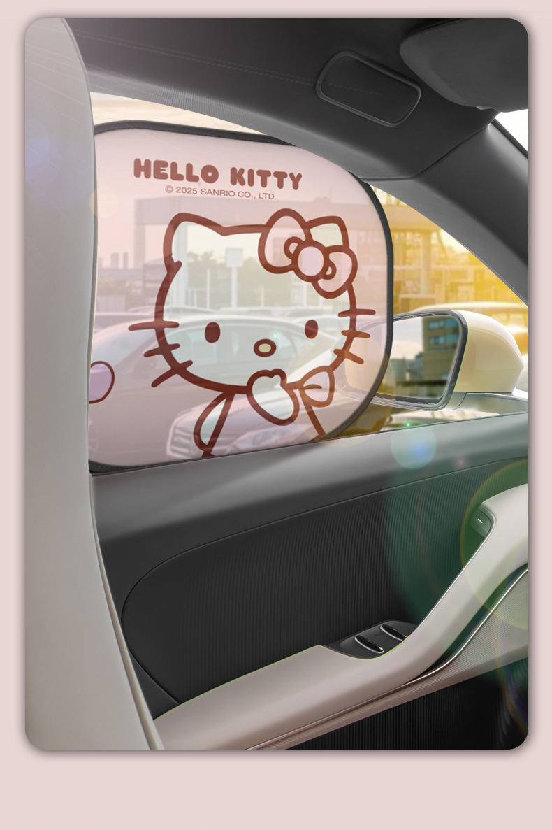 Kitty car sun protection heat insulation sunshade curtain window shade side window sunshade 2025 new car cartoon