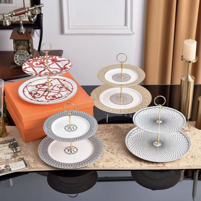 Cross-Border Three-Layer Dessert Rack Western Dinner Plate Steak Tableware Ceramic Afternoon Tea Double-Layer Rack Household Cup and Saucer Dish Set Cross-Border Three-Layer Dessert Rack Western Dinner Plate Steak Tableware Ceramic Afternoon Tea Double-Layer Rack Household Cup and Saucer Dish Set