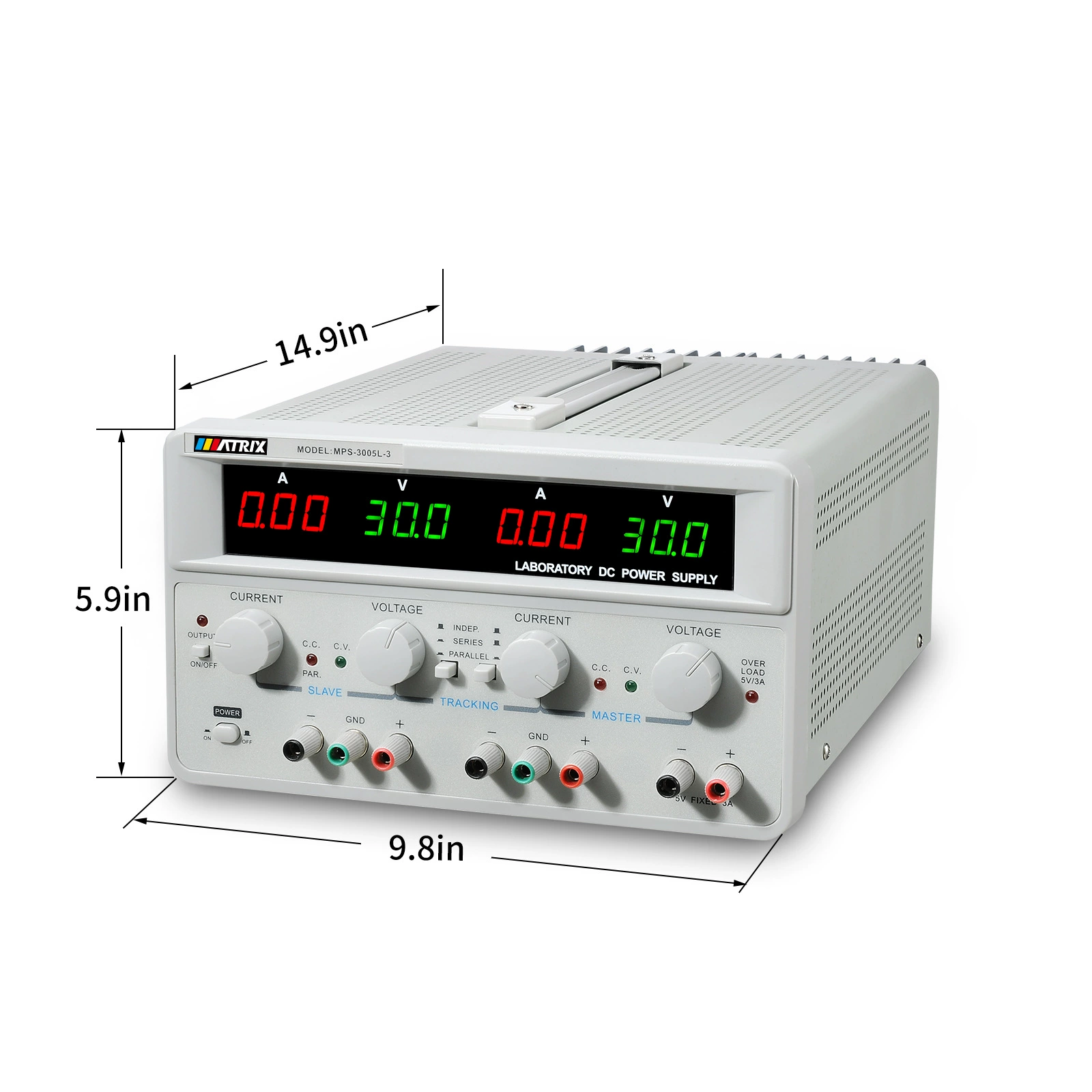 Шэньчжэнь Maichuang 30V5A * 2 Фиксированная 5V3A Многоканальная Регулируемая линейная мощность постоянного тока MPS-3005L-3