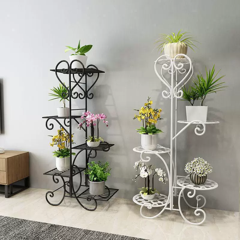 Многослойная простая полка для цветов в гостиной, напольная декоративная железная полка для хранения на балконе, цветочный горшок для суккулентов в европейском стиле, в помещении