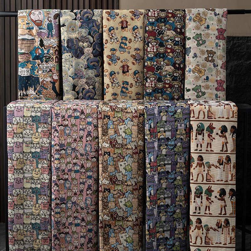 Manufacturer Wholesale Oil Painting Style Fabric Clothing Bags Shoes Hats Pillows DIY Flower Fabric Dress Home Decoration