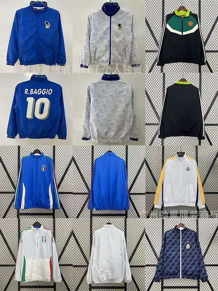 Double-Sided Windbreaker Football Uniform Windproof and Sunproof Hooded Windbreaker Pre-Match Sports Jacket Top Group Purchase Is Better