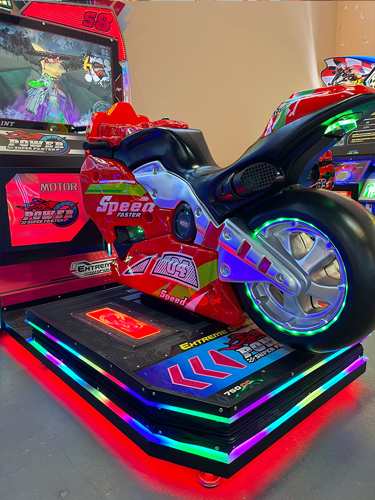 Máquina de juego de simulador de carreras de motos, equipo de parque de atracciones, máquina de entretenimiento competitiva grande que funciona con monedas para adultos, máquina de entretenimiento de deportes electrónicos de moda