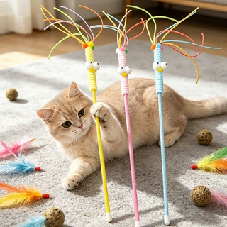 大眼萌趣流苏逗猫棒猫咪玩具互动自嗨解闷宠物玩具带铃铛宠物用品