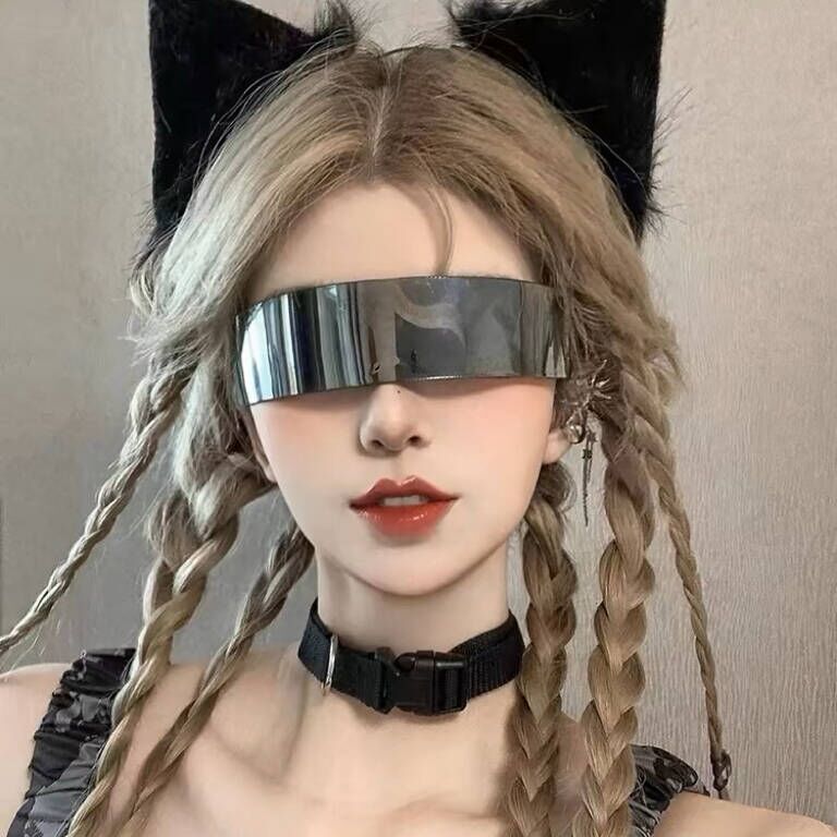 ハロウィンテクノロジーフォトポーズサングラスサイエンスフィクション未来サングラスヒップホップメガネナイトクラブアイマスク男性と女性用|undefined