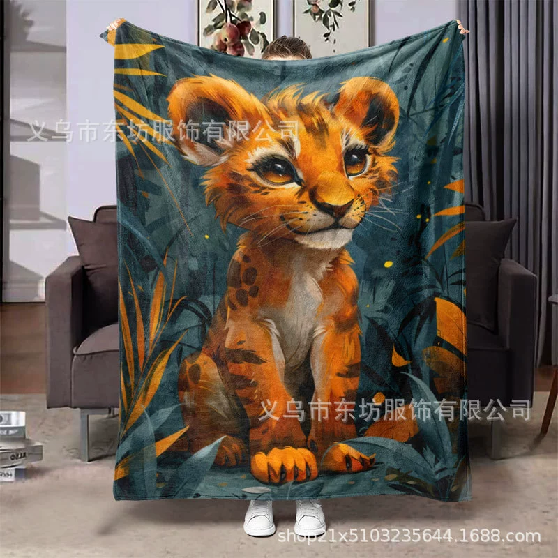 Мультяшный маленький тигр милый и удобный детский фланелевый одеяло подходит для подарков