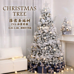 クリスマスの新しいクリスマスツリーセット雪氷奇縁家庭用商店街に落雪PVC植毛木装飾品を配置する