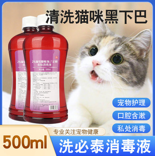 Chlorhexidine disinfectant cat black chin cleaning agent pet sterilization Flushing skin mucosa intubation disinfection