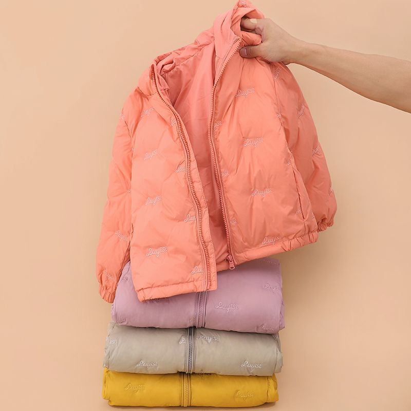 Children's Down Jacket Lightweight Boys' and Girls' Jacket Large Children's Hooded Short Down Jacket for Primary School Students 8-12 Years Old