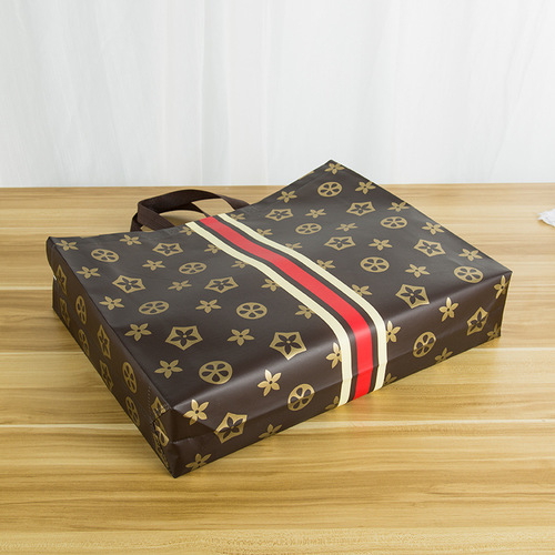 Brown non-woven bag creative coated non-woven clothing bag shopping gift bag color printing advertising