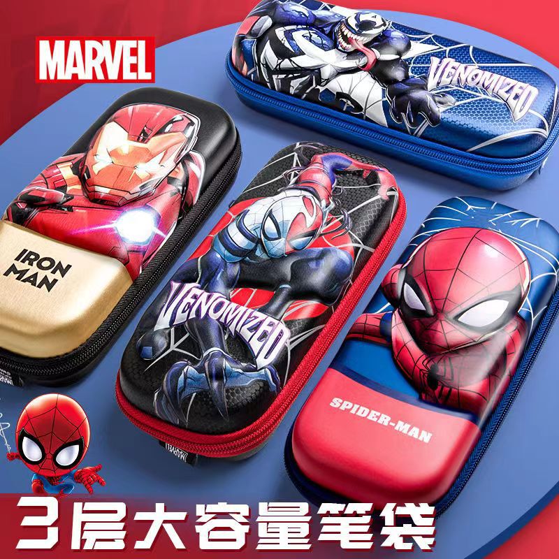 Spiderman Children's Large Capacity Pencil Case Manwei Pencil Case for Boys and Girls and Primary School Students Creative Zipper Pencil Case