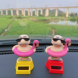 New Cross-Border Wholesale Creative Energy Smart Induction Swinging Sunflower Shaking Turtle Car Interior Decoration Car Ornaments