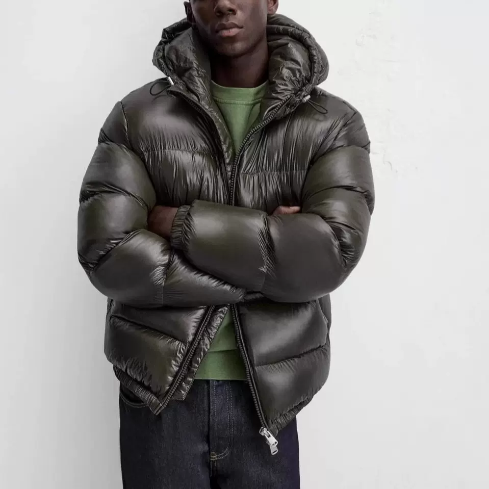 定制印花连帽棉服休闲棉袄欧美跨境夹棉马甲棉衣外套куртка