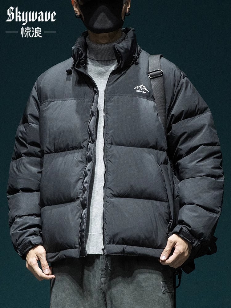 90% のアヒルの毛の帽子のダウンジャケットの男性の短い金のゆったりしている大きいサイズの冬の黒色の百合は厚い保温のレジャーのコートをプラスします。