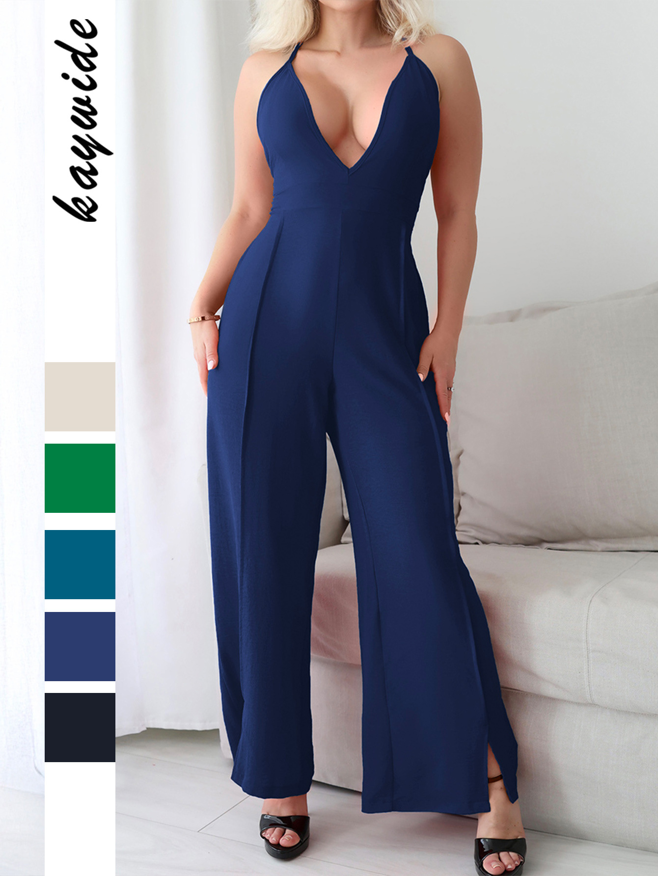 Kaikuo Europa y América sexy chicas calientes tirantes pantalones de pierna ancha mono de mujer primavera y verano 2025 estación independiente de Amazon