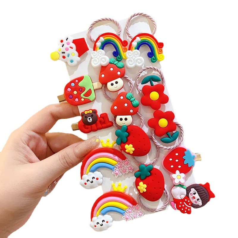 Accesorios para el cabello para niños traje de dibujos animados lindo lazo para el cabello banda de goma cuerda para el cabello horquilla lateral para niñas celebridad de Internet nuevo 2022