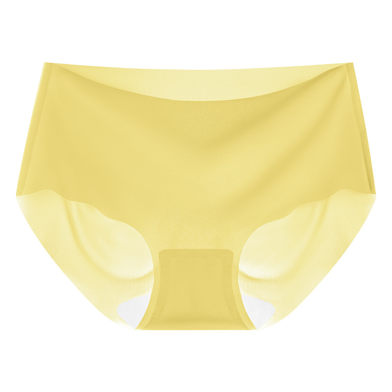 Ropa interior de seda de hielo para mujer 7A entrepierna de seda antibacteriana cintura media sin costuras para niña pantalones cortos triangulares deportivos estilo fino ropa interior transpirable verano